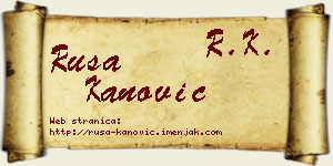 Rusa Kanović vizit kartica